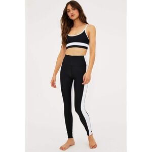 Beach Riot Sport NWT Black White Ribbed Colorblock High Waist Leggings Small